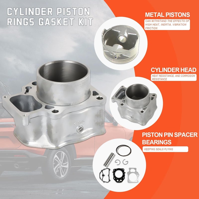 cycwer 12100-HP7-A00 TRX420 Cylinder Piston Top End Rebuild Kit with Gasket for 2007-2018 Rancher 420 FE FM TE TM Replaces12251-HP5-601, 12251-HP7-A01, 12191-HP5-601 - Image 4